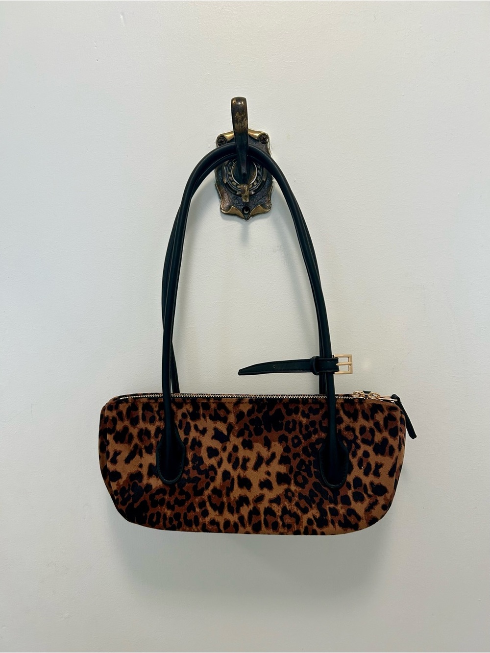 H&M Leopard Print Oblong Shoulder Bag